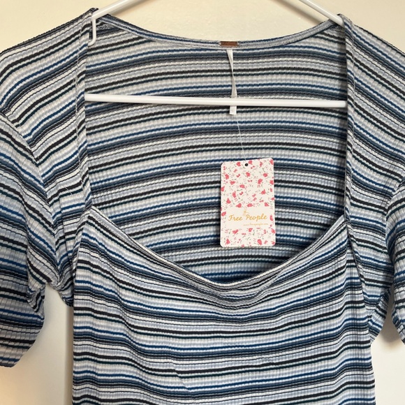 NWT Free People Square Neck Striped Top - Picture 4 of 7